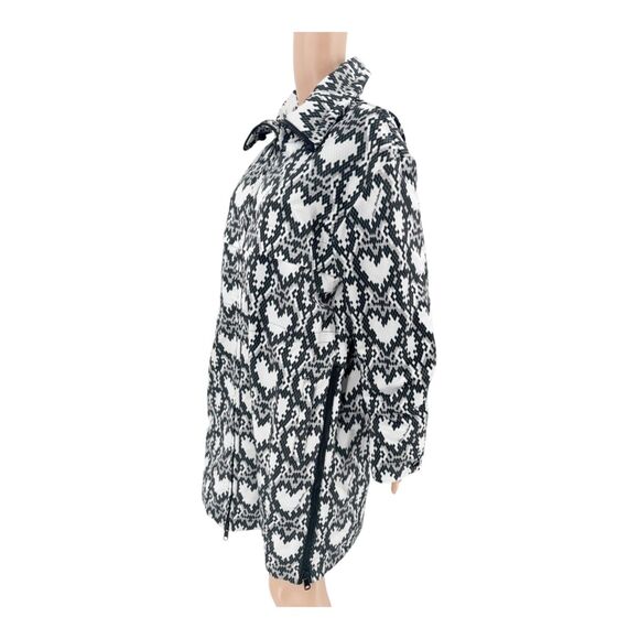 Love Moschino Coat Python Geometric Hearts Print Black White IT42 US6 - Picture 8 of 11